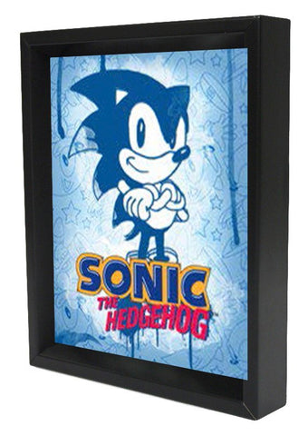 Sonic Lenticular Shadow Box: Spray Paint Blue