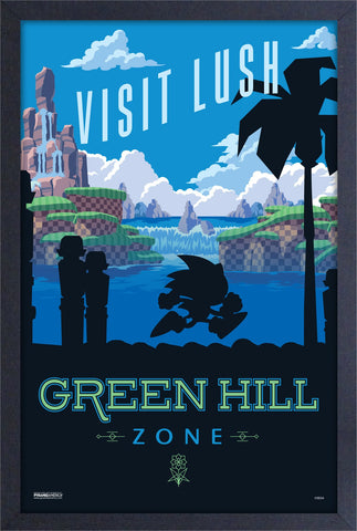 Sonic 11x17 Framed Print: Lush Green Hill