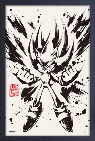 Sonic 11x17 Framed Print: Inked Super Sonic