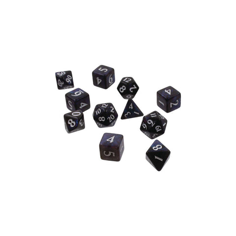 Eclipse Poly 11 Dice Set Jet Black