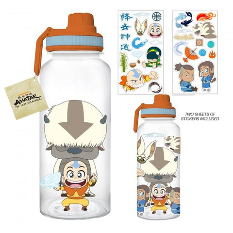 Avatar 32oz Twist Spout Plastic Bottle w/ Sticker Set